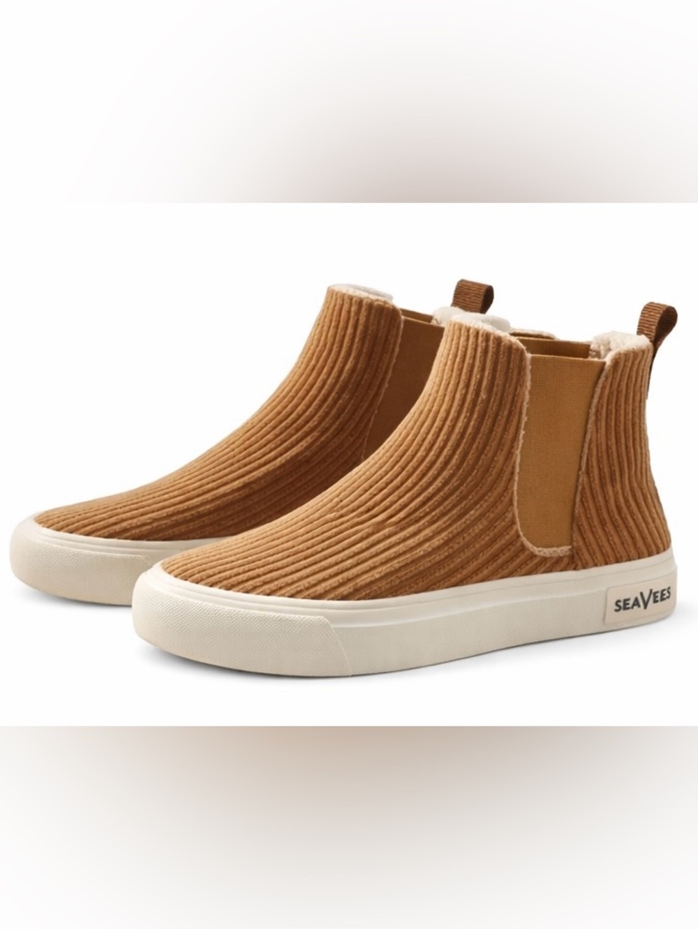 SeaVees Laguna Chelsea Boot Corduroy SIZE 6.5 | Tan Cozy Slip-On Sneakers 🤎
